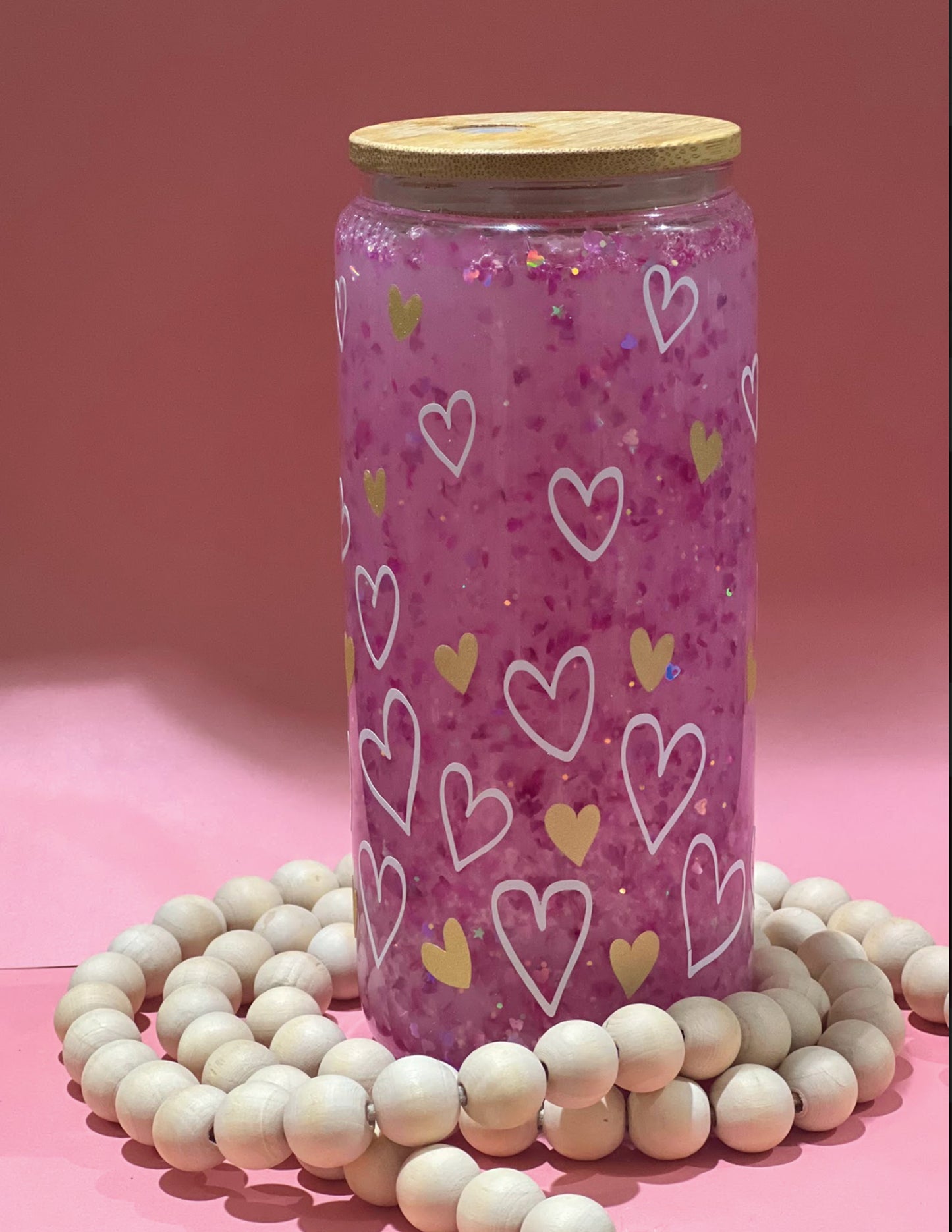 Hearts Snow Globe Soda Can