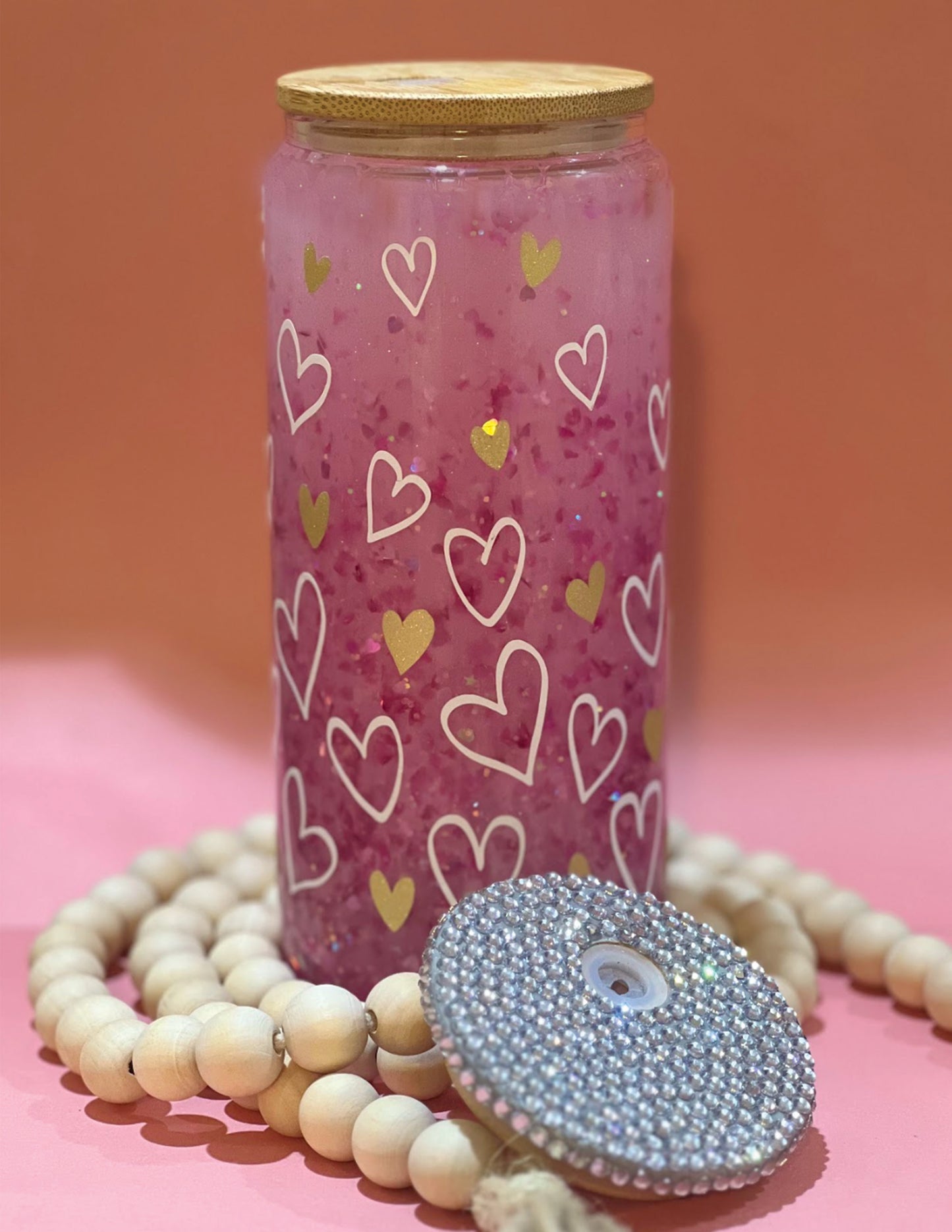 Hearts Snow Globe Soda Can